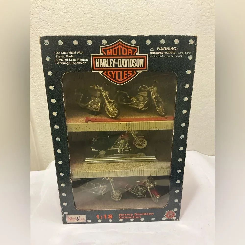 2000 MAISTO HARLEY DAVIDSON Collection5-BIKE BOXED SET Motorcycle Die Cast 1:18